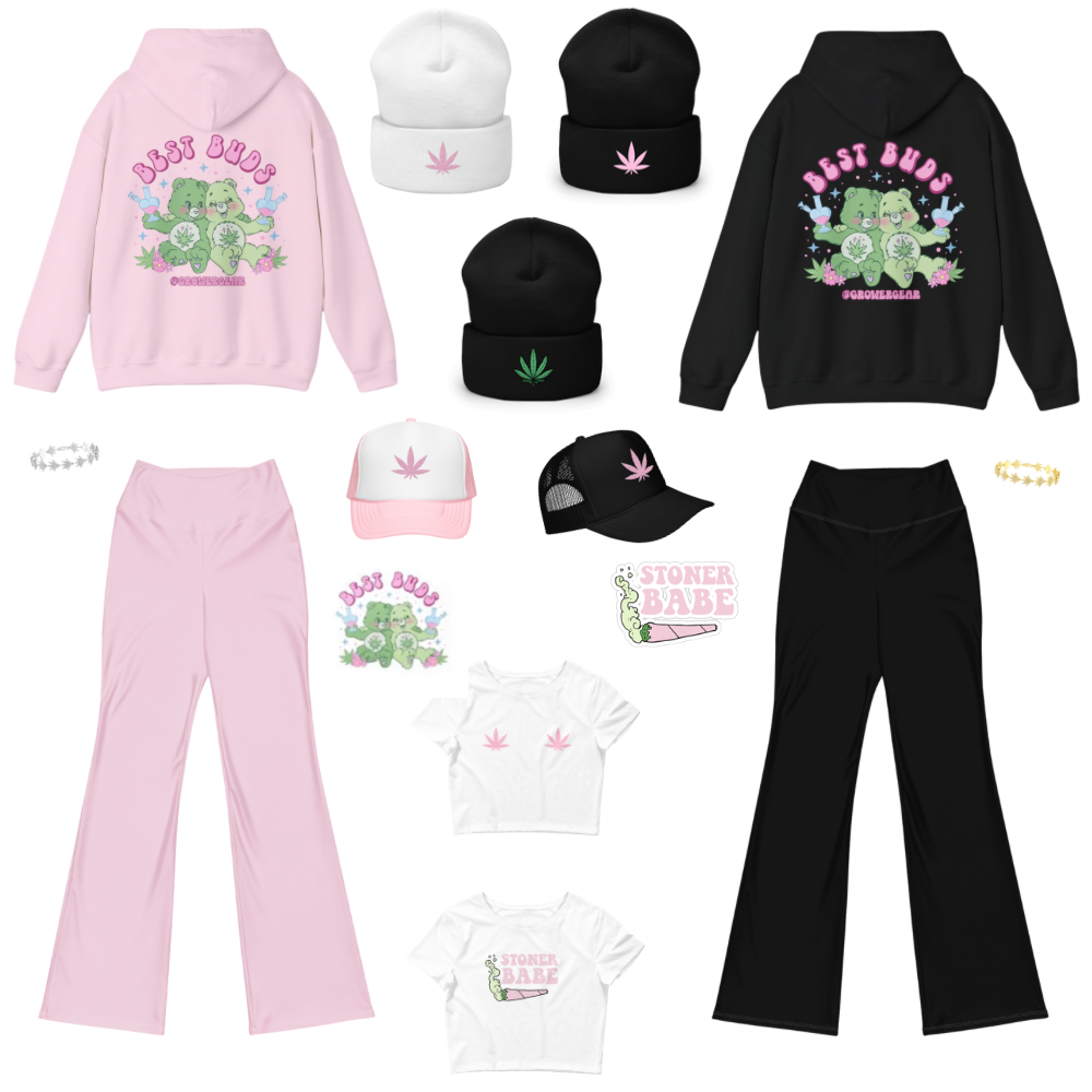 Pink Pot Leaf Foam Trucker Hat