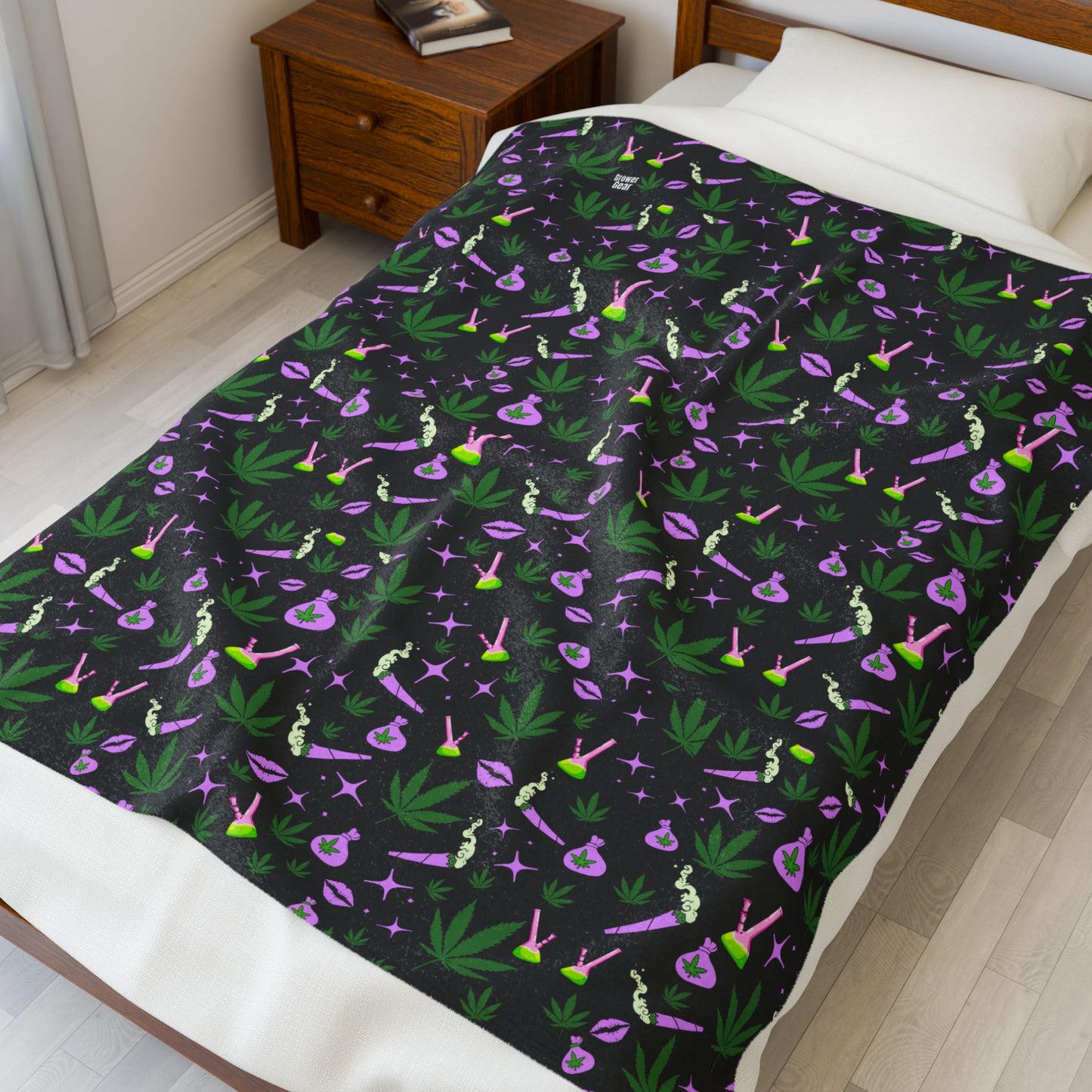 Stoner Babe Plush Velveteen Blanket