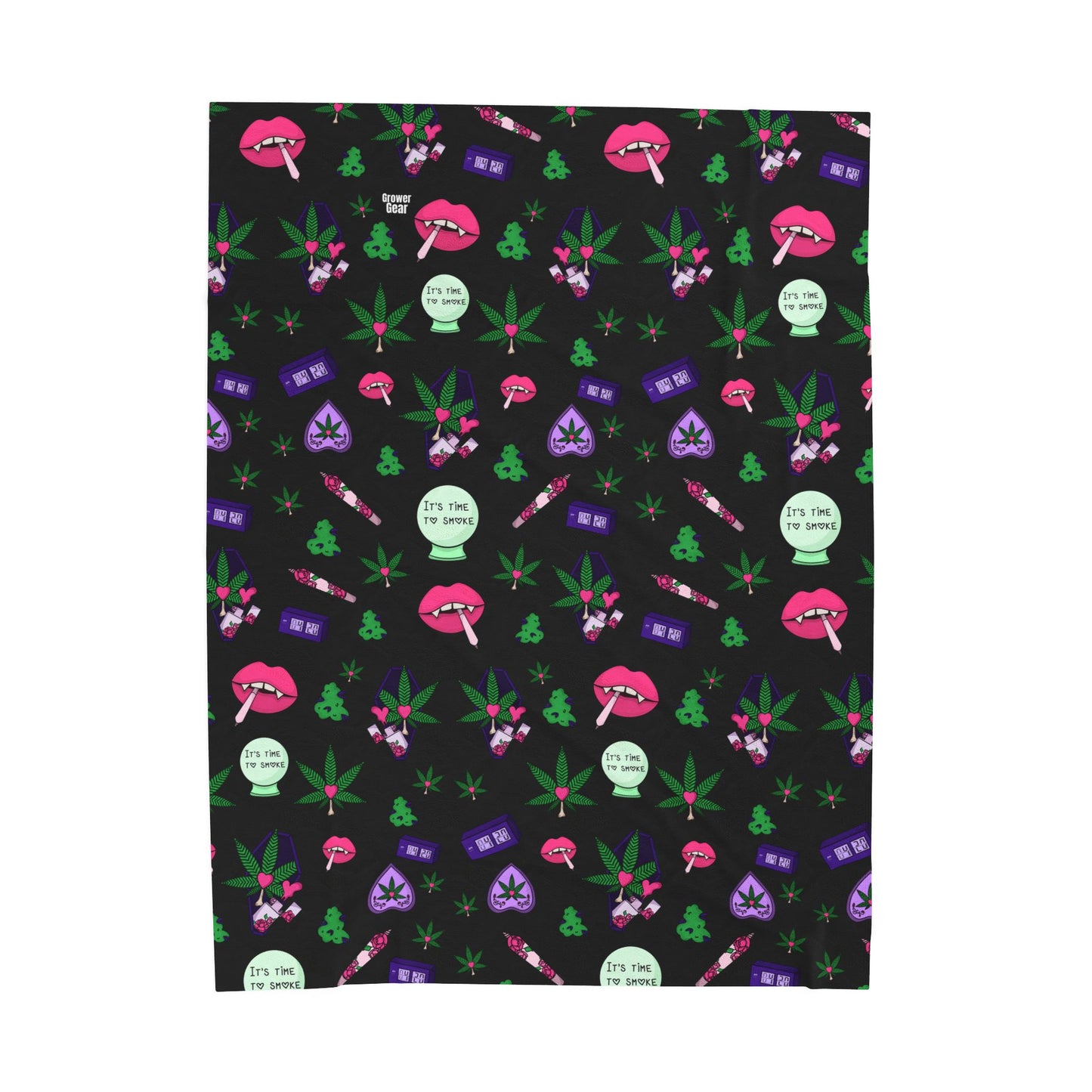 Spooky Stoner Babe Plush Velveteen Blanket