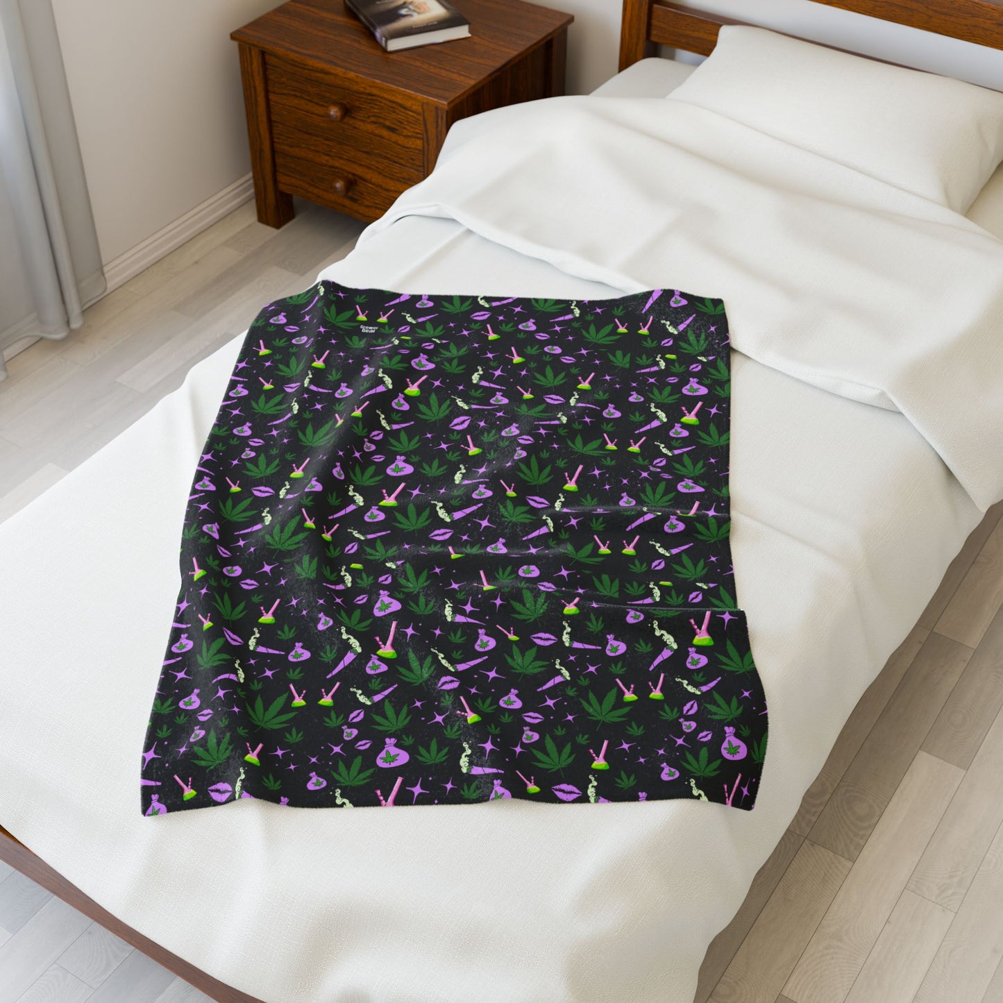 Stoner Babe Plush Velveteen Blanket