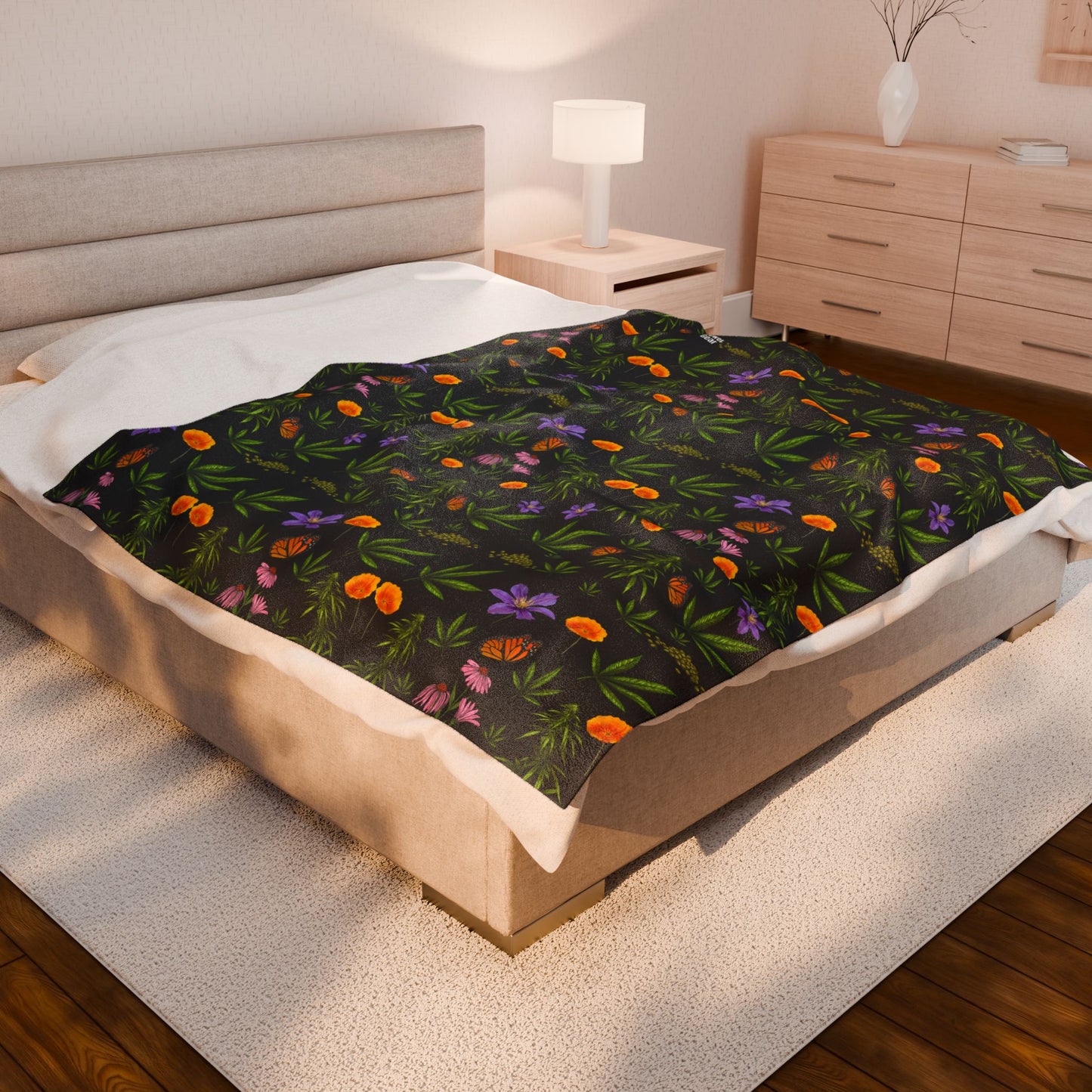 Garden Babe Velveteen Plush Blanket