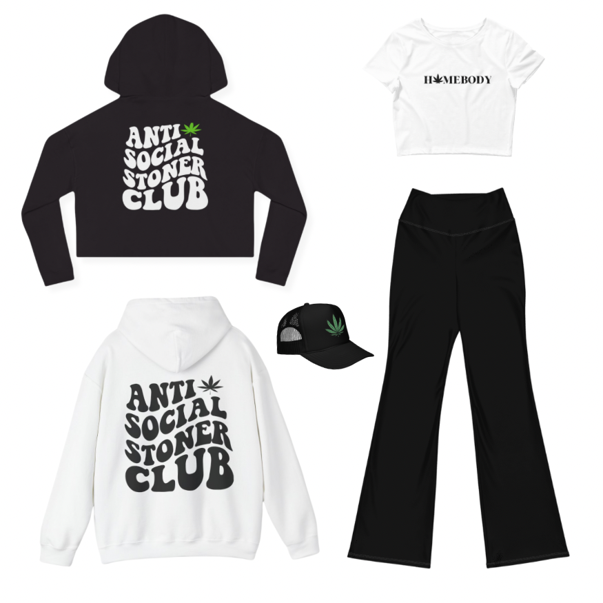 Anti Social Stoner Club Cropped Hoodie