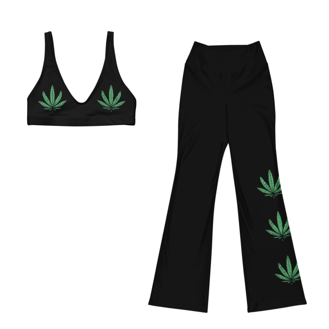 Weed Fan Leaf Bikini Top