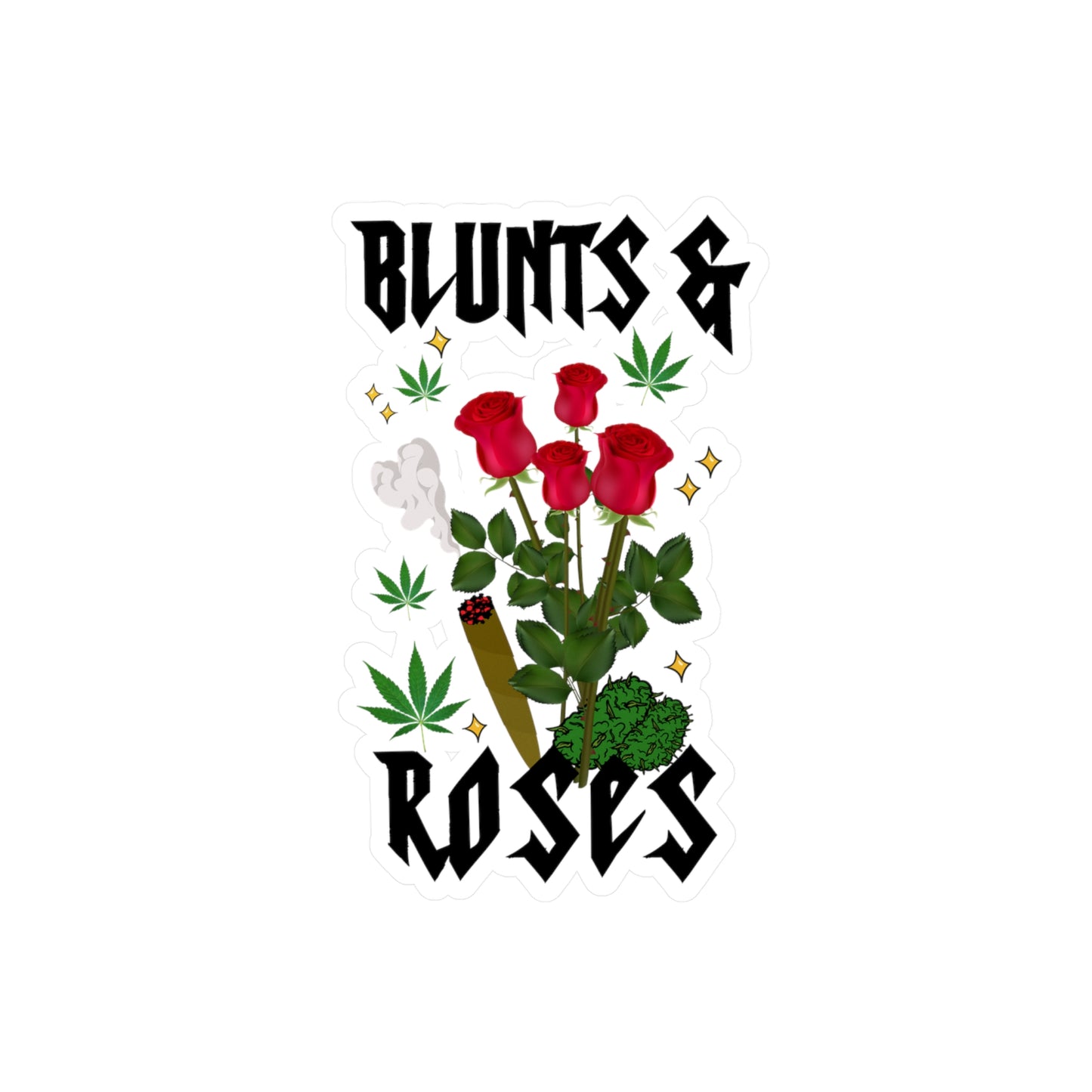 Blunts & Roses Sticker Vinyl Die-Cut Sticker