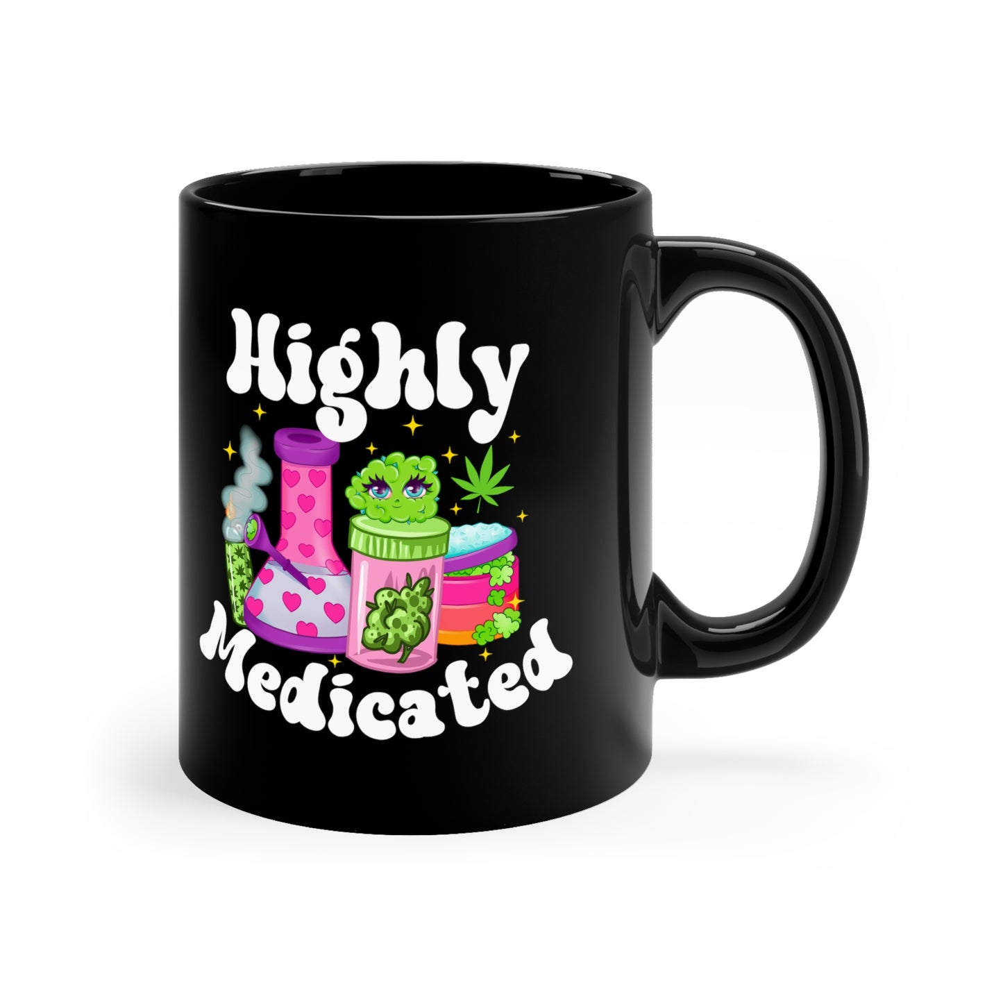 Highly Medicated Black Mug