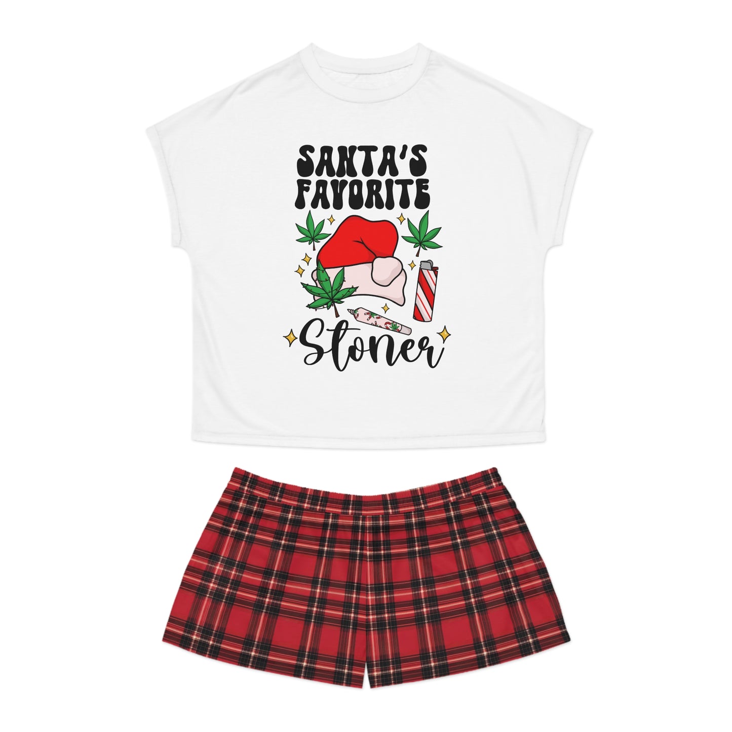 Santas Favorite Stoner Women's Short Pajama Set