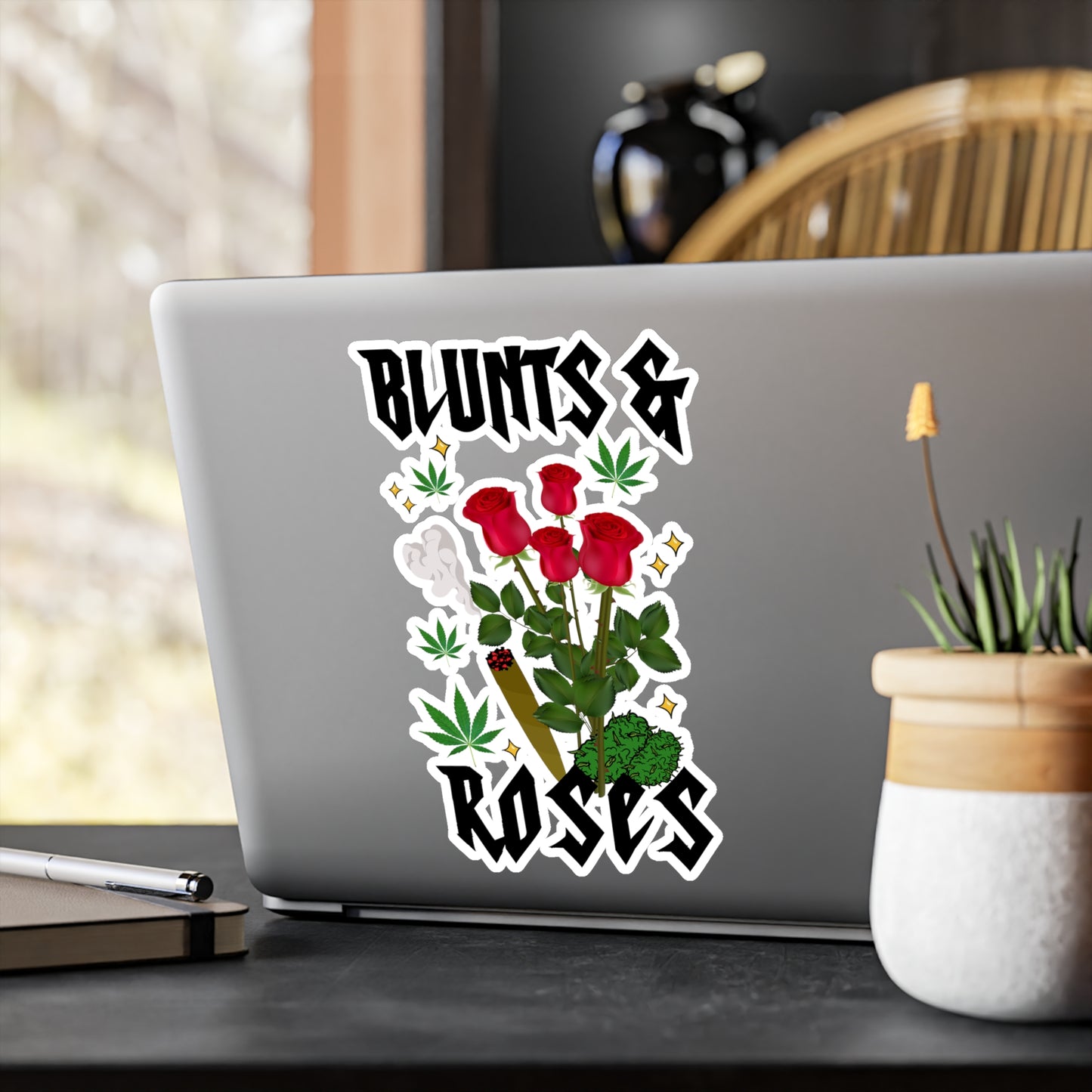 Blunts & Roses Sticker Vinyl Die-Cut Sticker