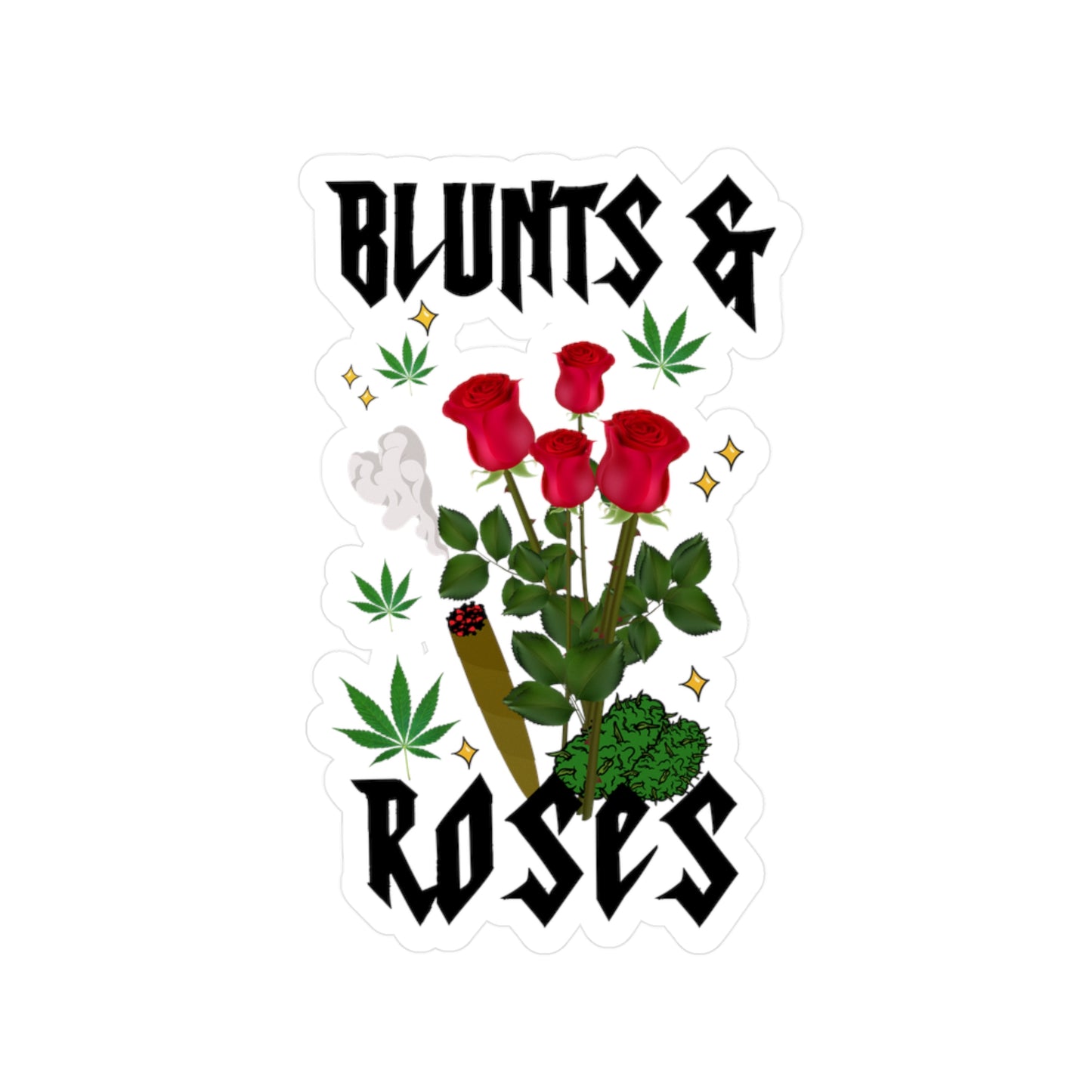 Blunts & Roses Sticker Vinyl Die-Cut Sticker