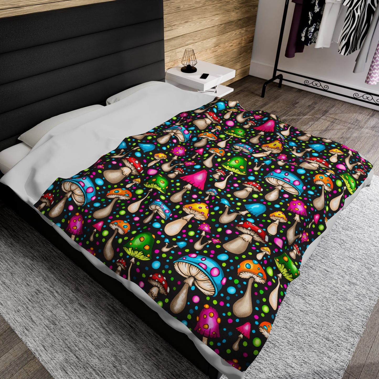 Magic Mushroom Velveteen Plush Blanket Throw Blanket