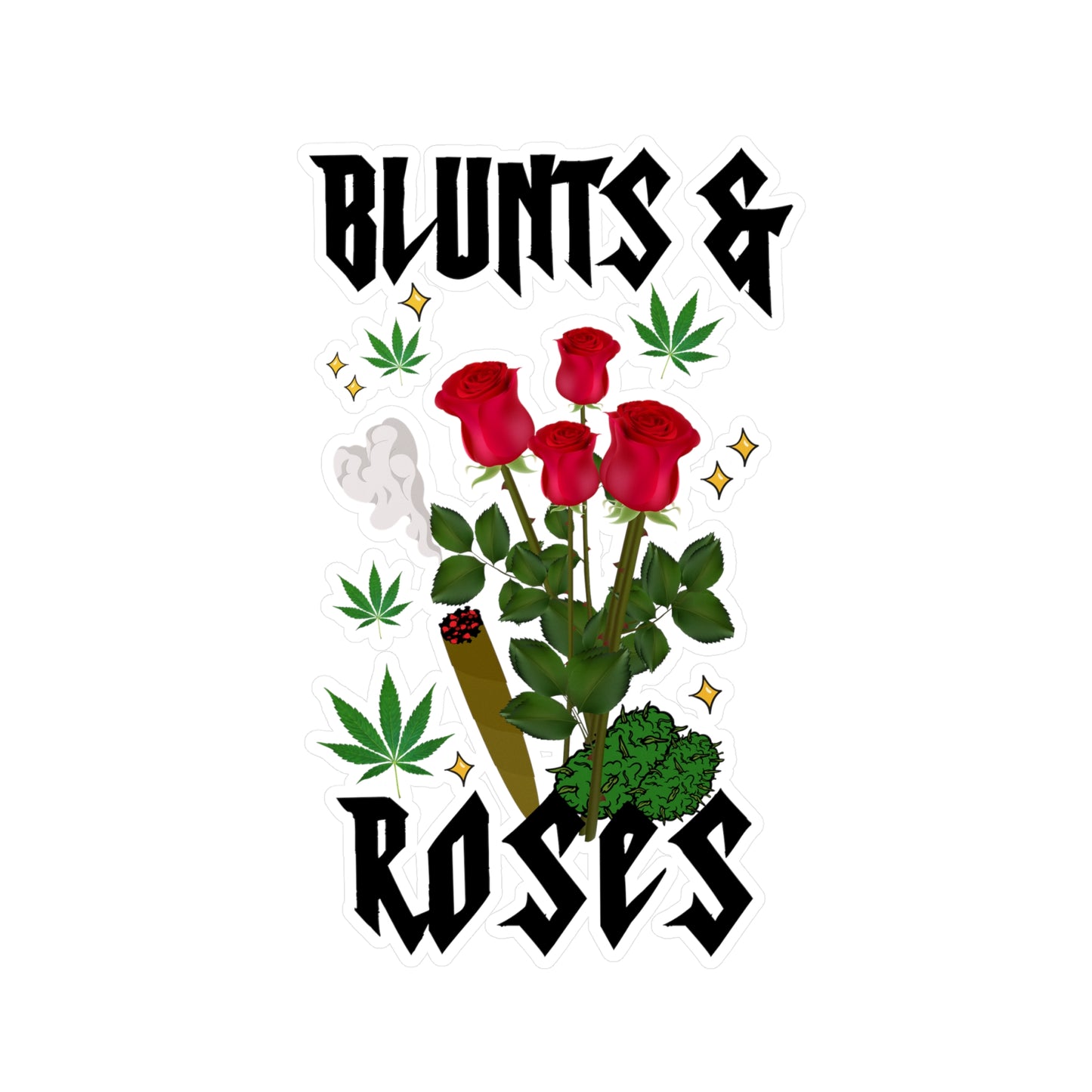 Blunts & Roses Sticker Vinyl Die-Cut Sticker