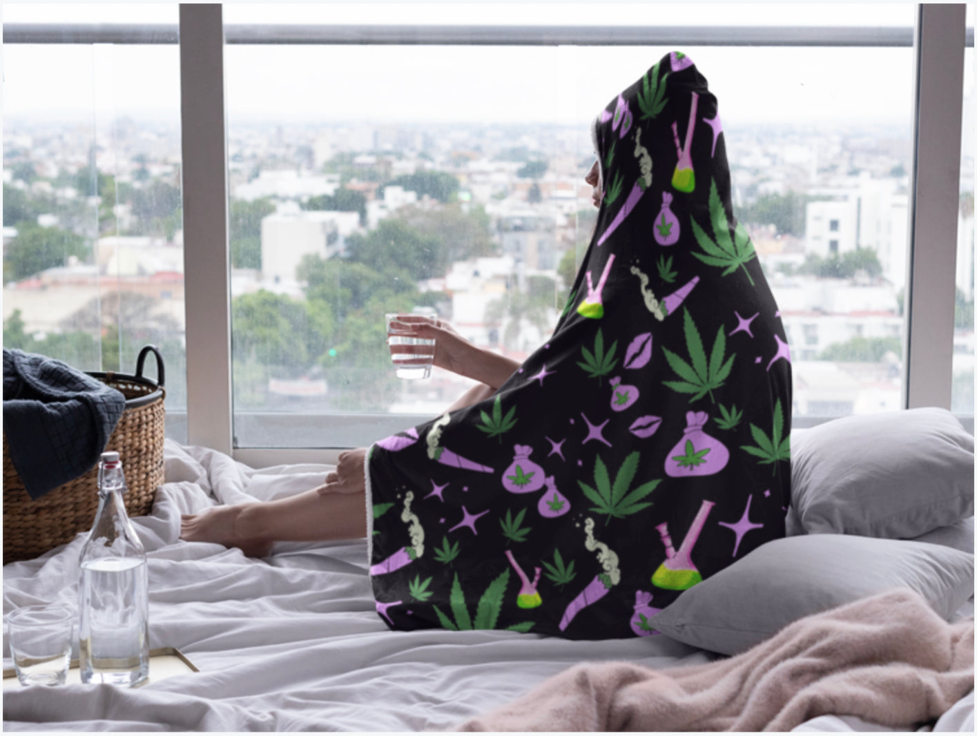 Stoner Babe Hooded Blanket