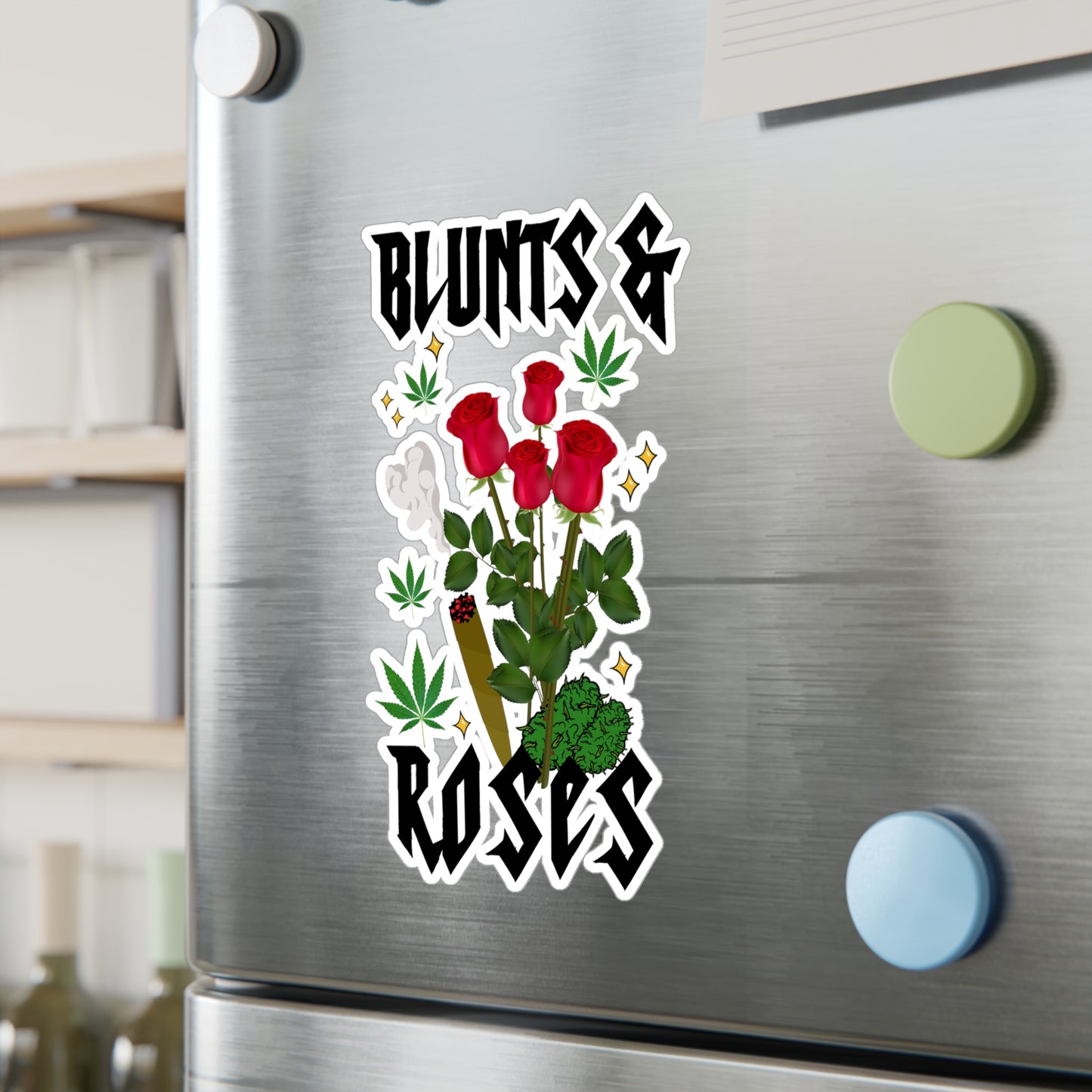 Blunts & Roses Sticker Vinyl Die-Cut Sticker