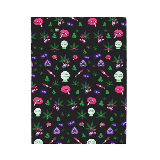 Spooky Stoner Babe  Plush Velveteen Blanket