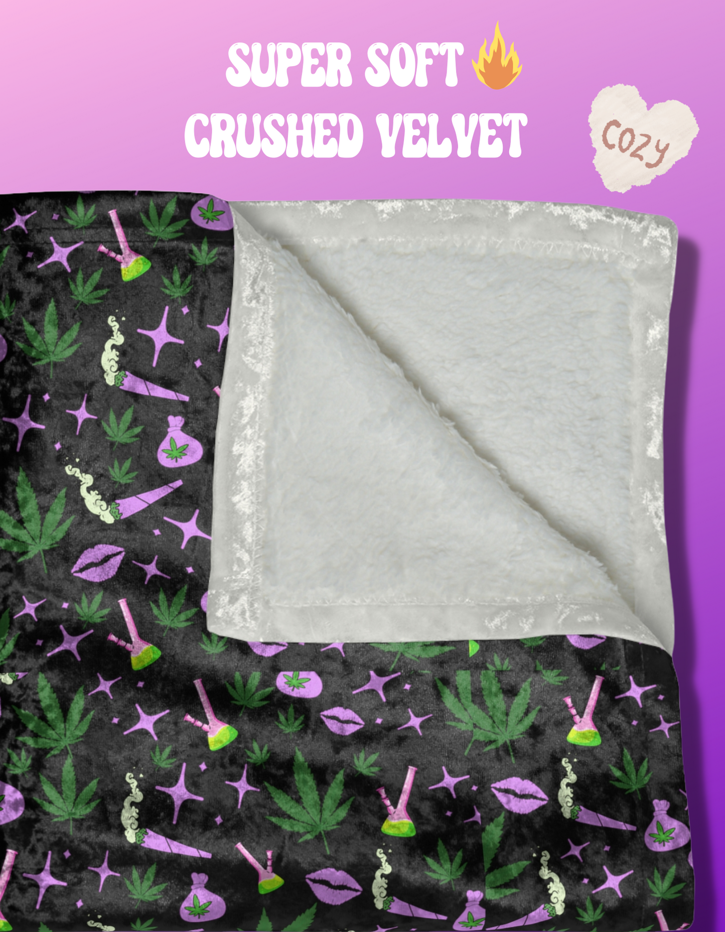 Stoner Babe Crushed Velvet Blanket