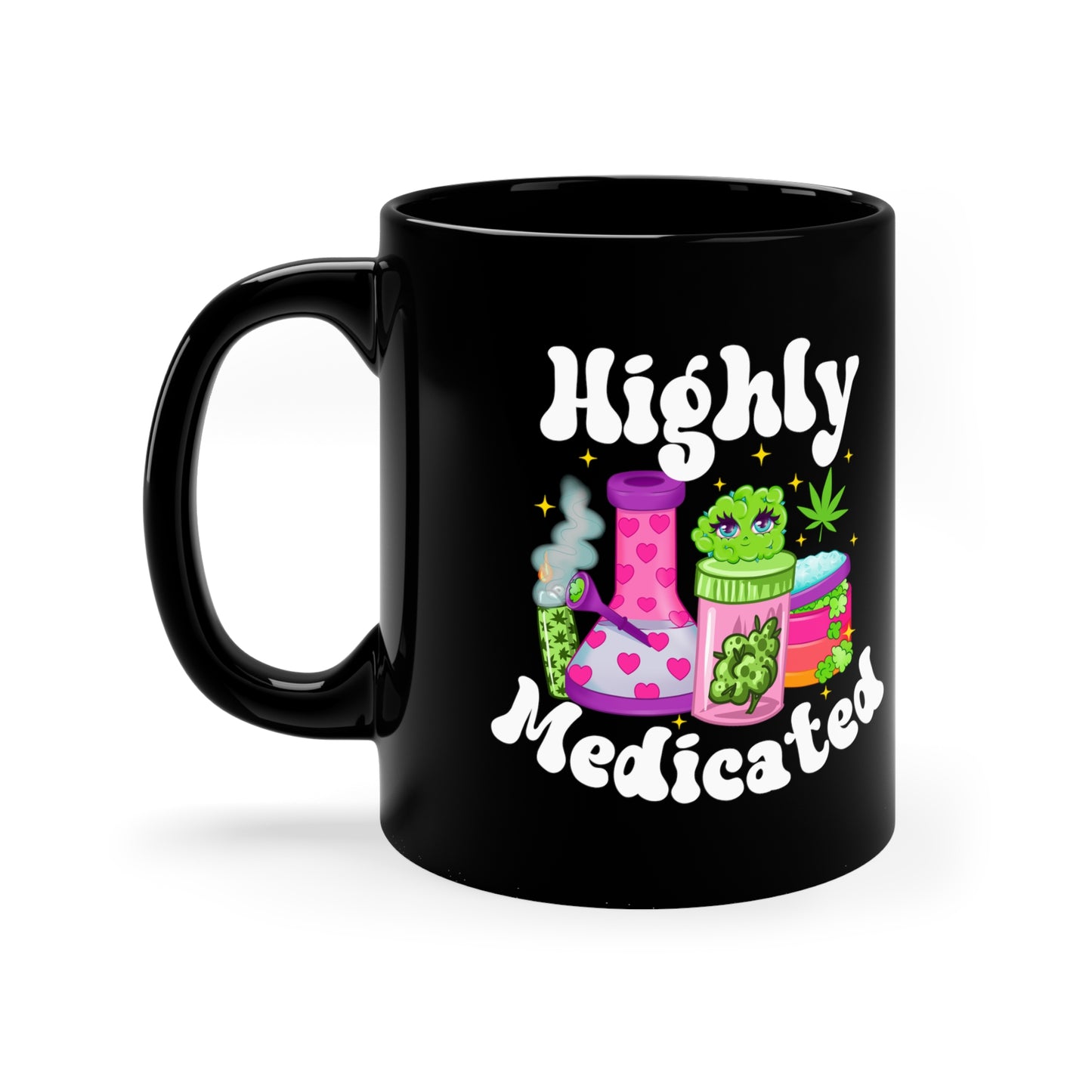 Highly Medicated Black Mug