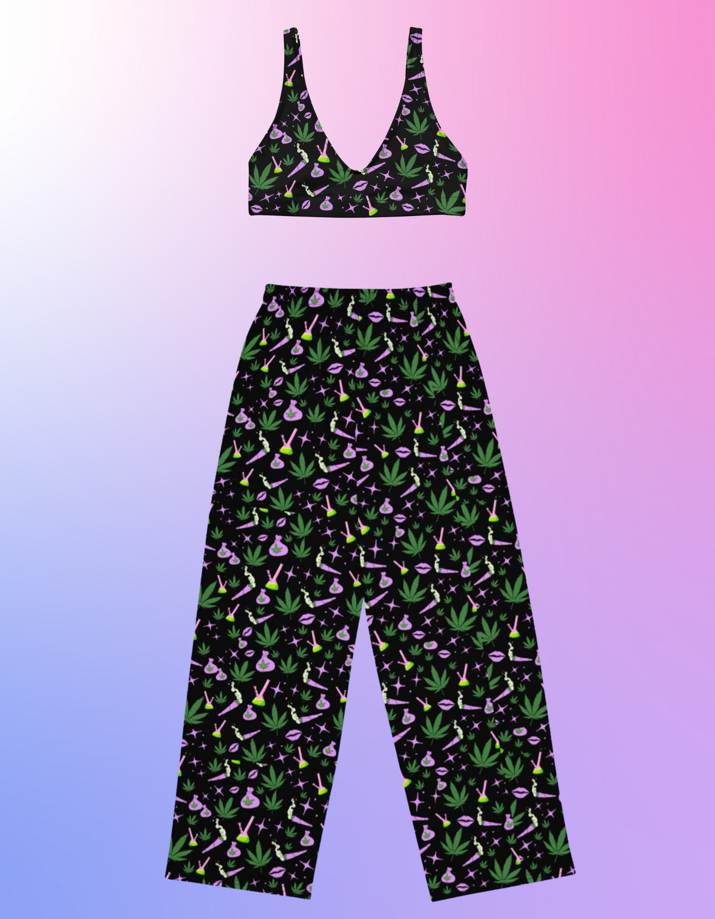 Stoner Babe Wide Leg Pants (High Waisted)