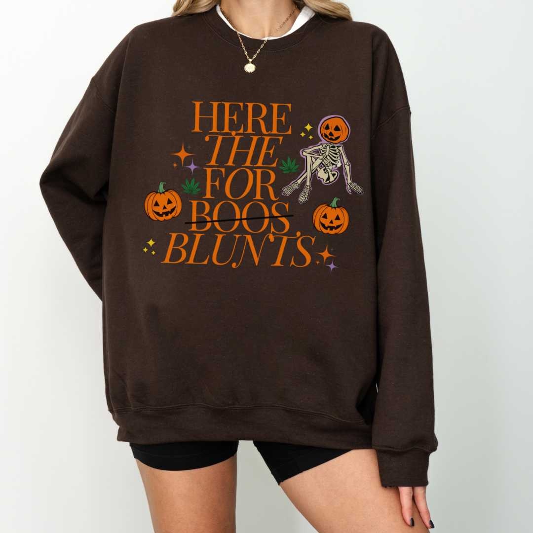 Here For The Blunts Unisex Crewneck Sweatshirt