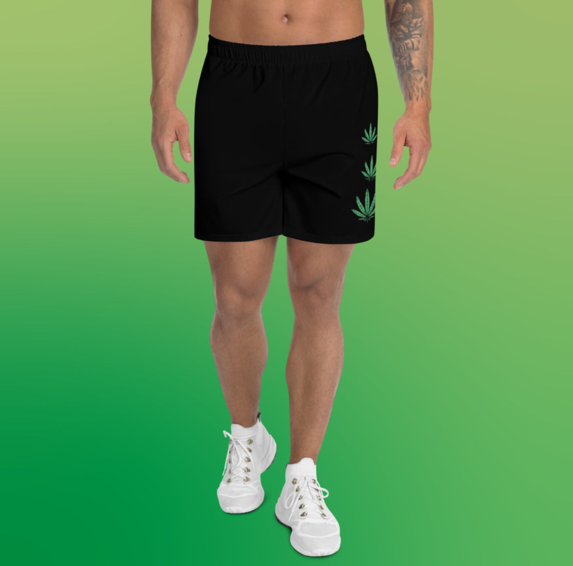 Weed Fan Leaf UNISEX Athletic Long Shorts