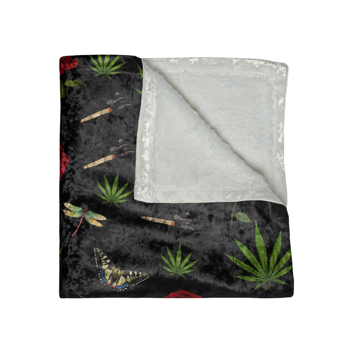 Blunts & Roses Crushed Velvet Blanket