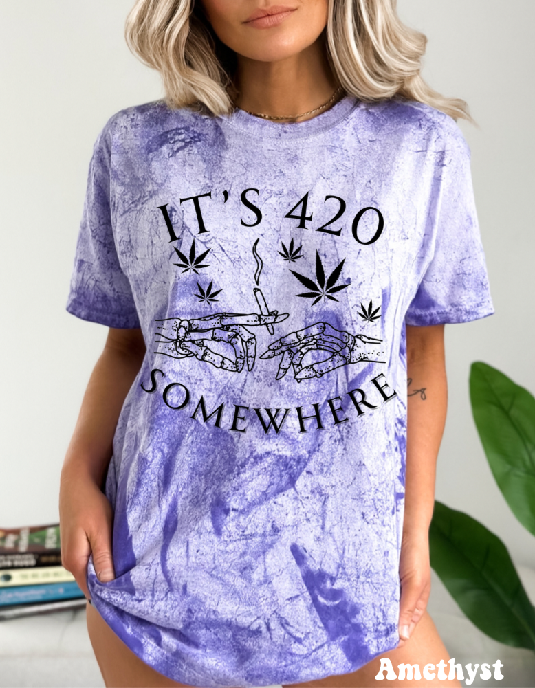 It’s 420 Somewhere Color Blast T-Shirt(Unisex)