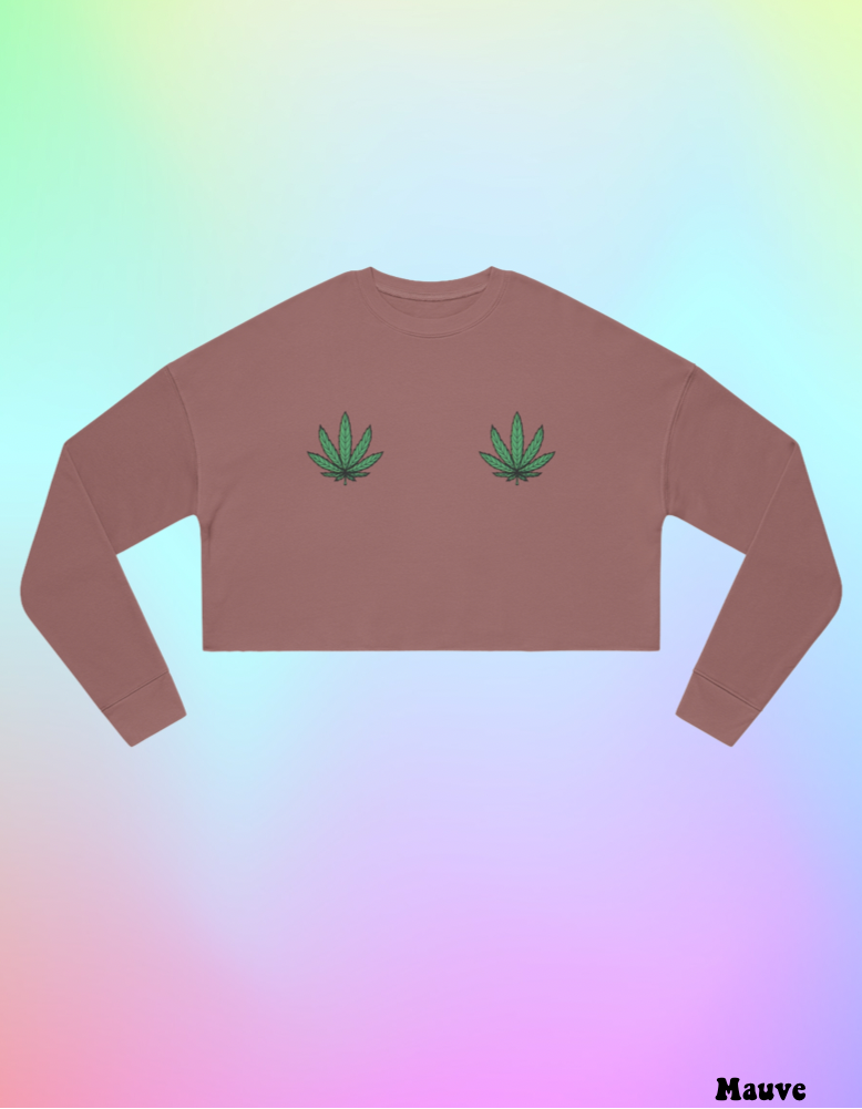 Weed Leaf Cropped Sweatshirt