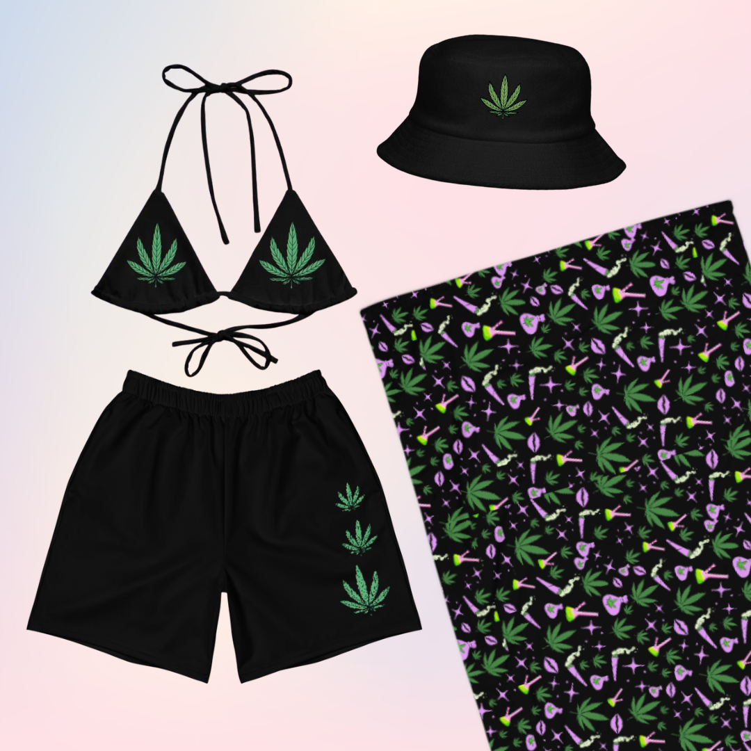 Weed Fan Leaf UNISEX Athletic Long Shorts