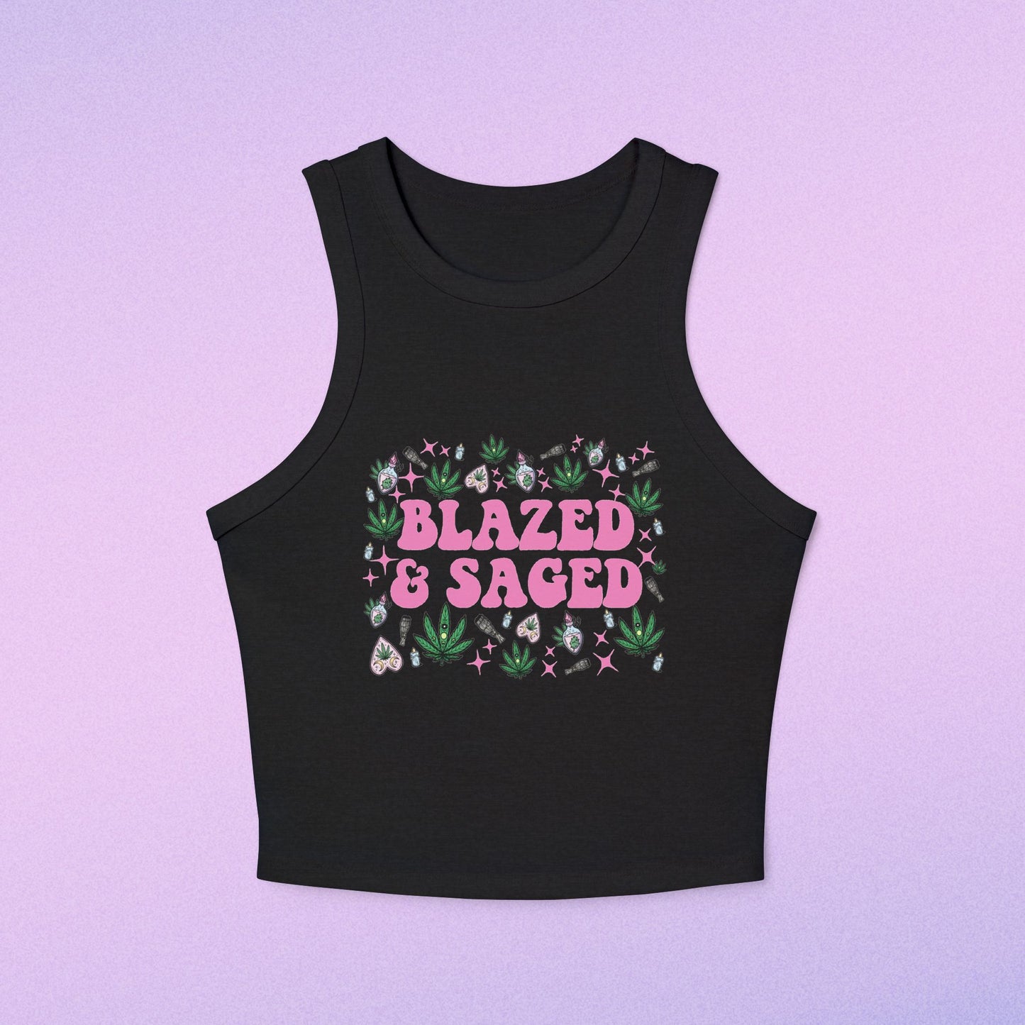 Blazed & Saged Micro Rib Racer Tank Top