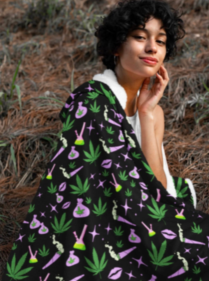 Stoner Babe Sherpa Blanket