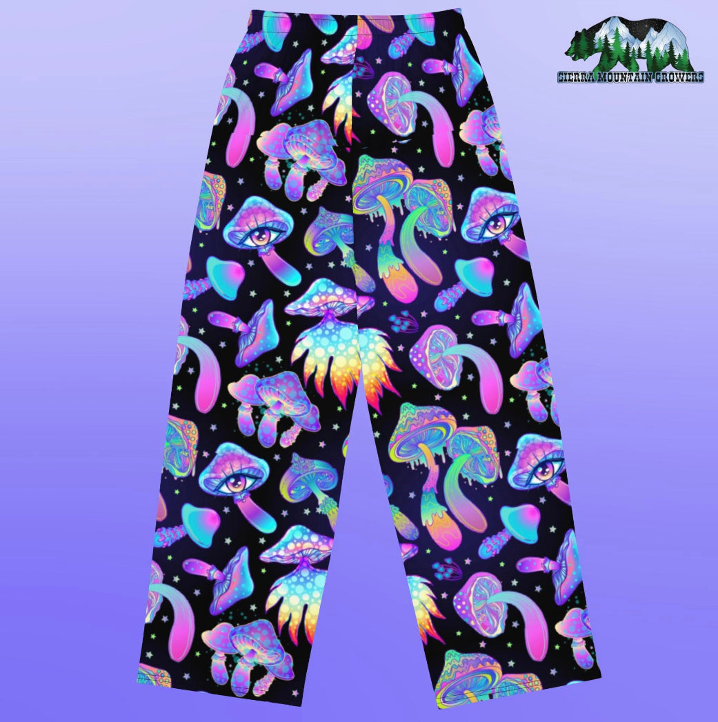 Psychedelic Mushroom Wide Leg Pants (High Waisted)