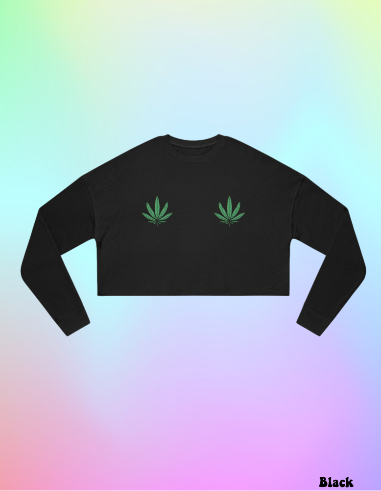 Weed Leaf Cropped Sweatshirt