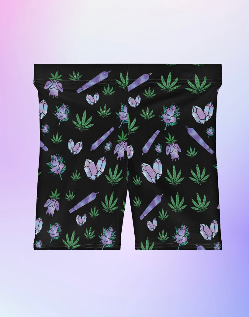 Stoner Babe Crystal Biker Shorts