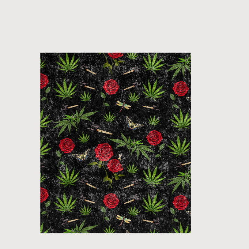 Blunts & Roses Crushed Velvet Blanket