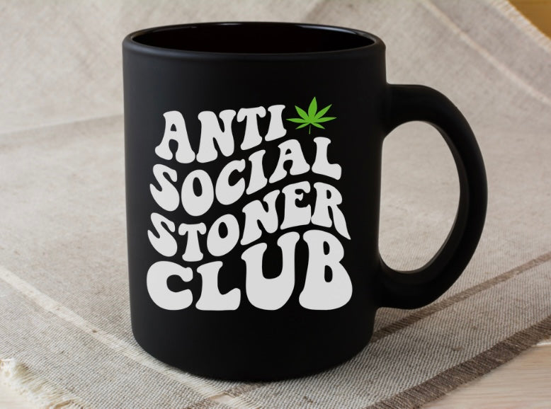 Anti-Social Stoner Club Black Mug