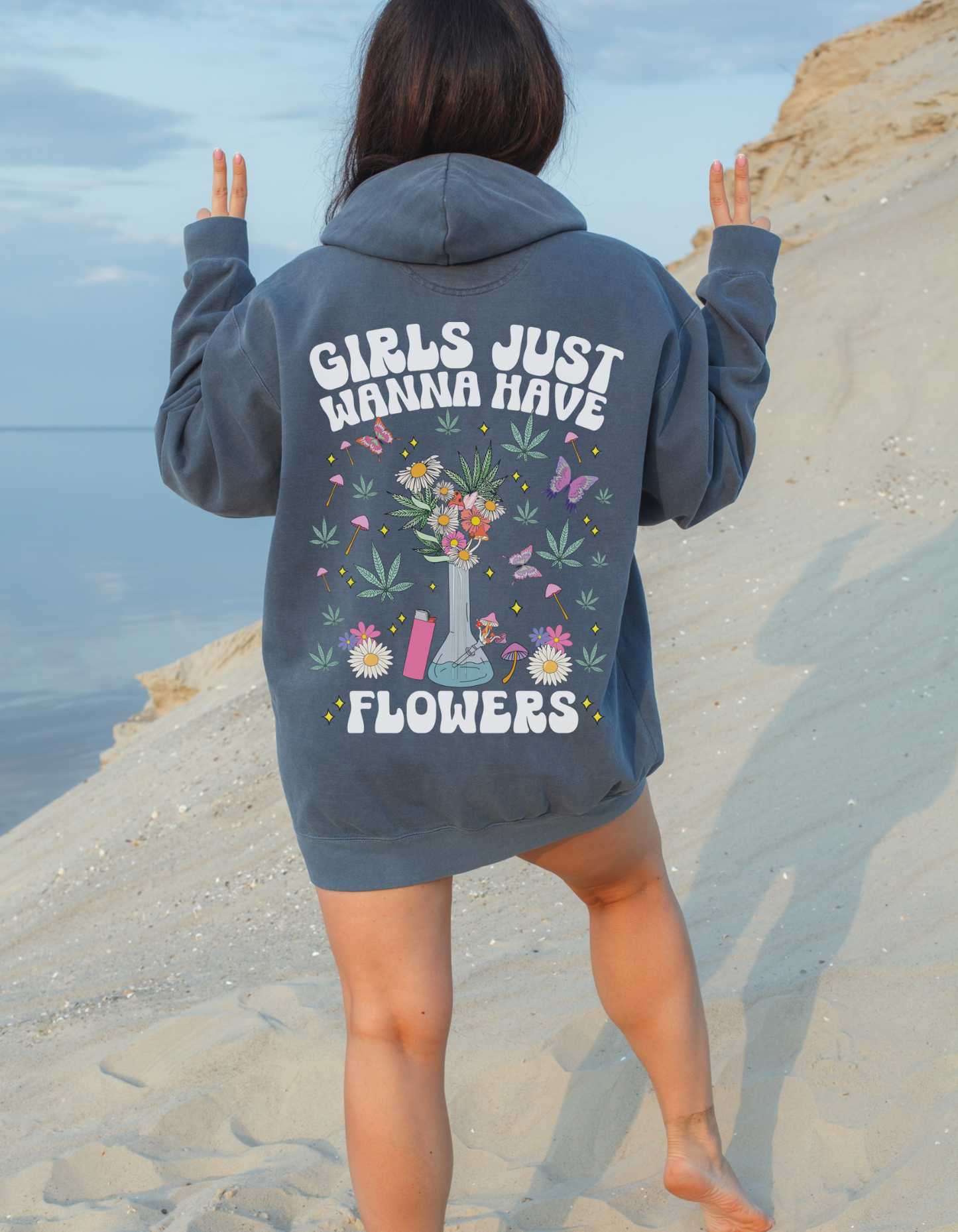 Girls Just Wanna Have Flowers CC Hoodie