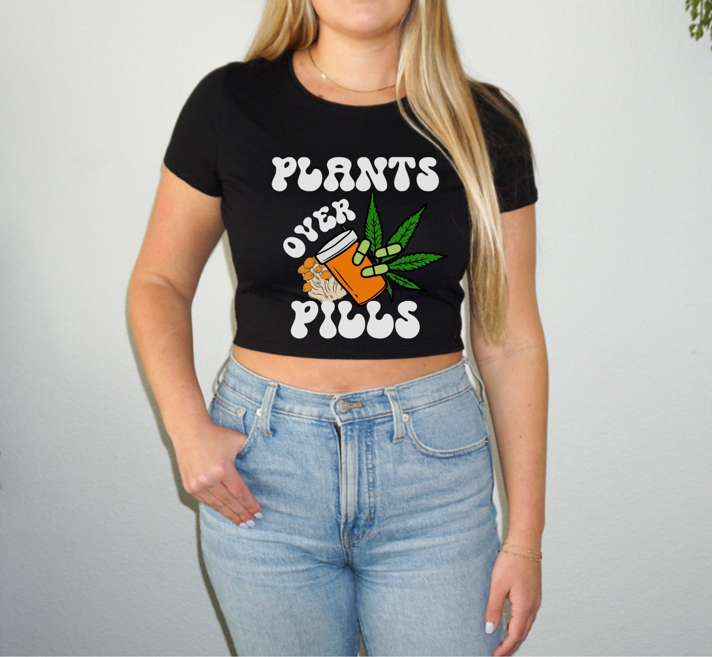 Plants Over Pills Crop Top