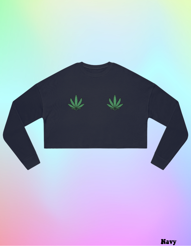 Weed Leaf Cropped Sweatshirt