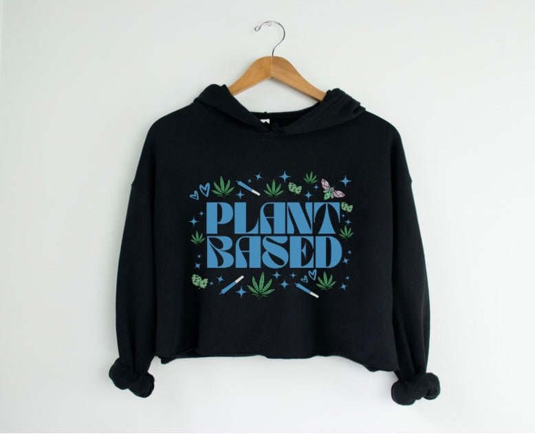 Plant Based Cropped Hooded Sweatshirt