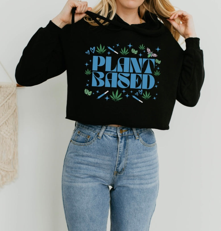 Plant Based Cropped Hooded Sweatshirt