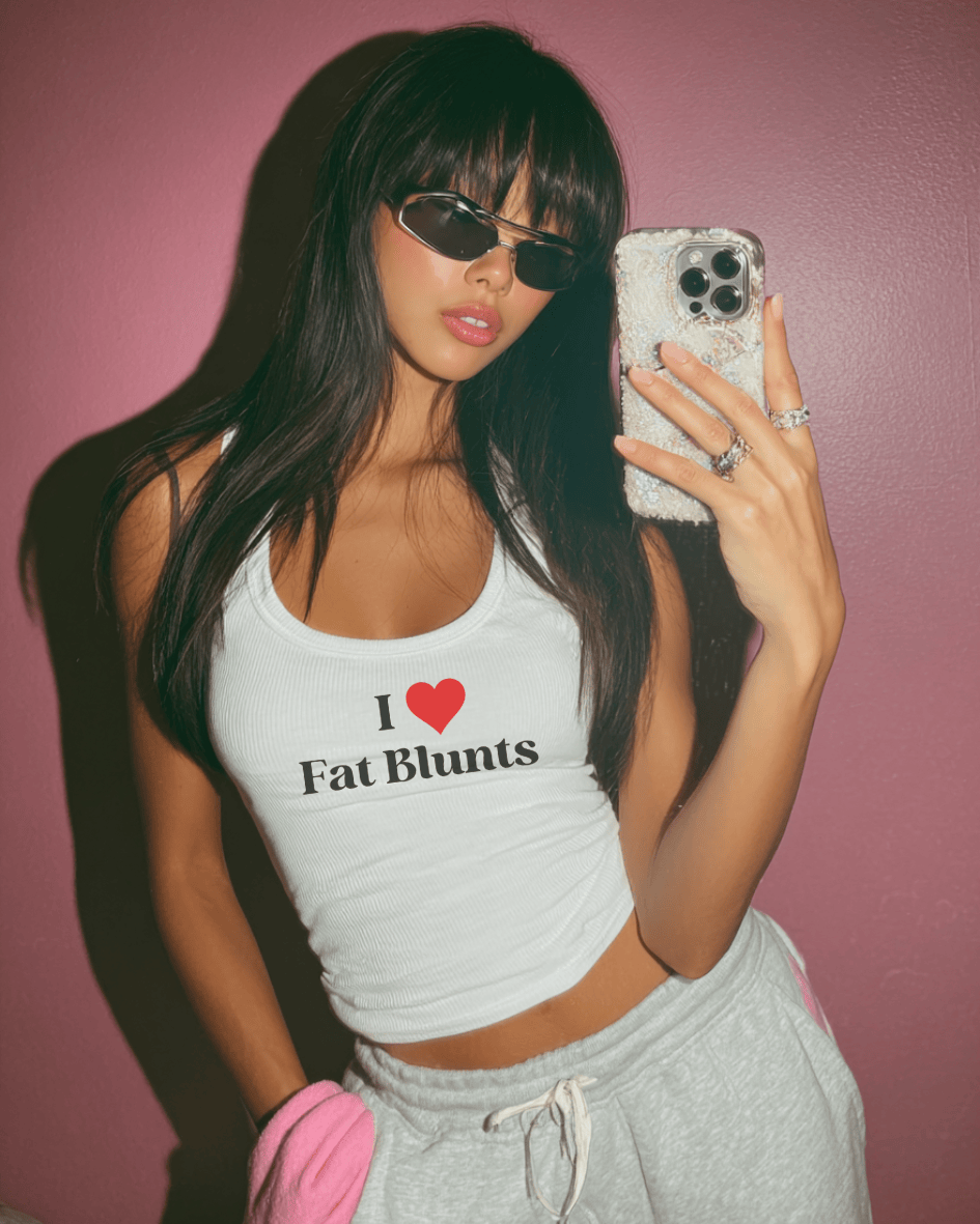 I heart fat blunts Micro Ribbed Tank