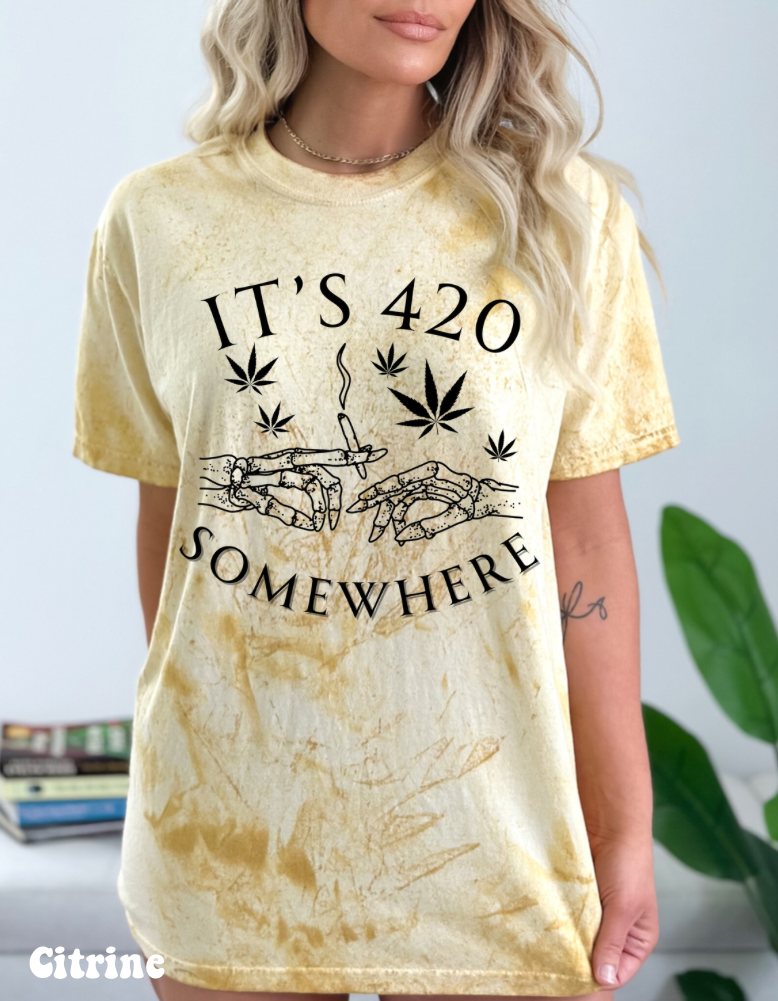 It’s 420 Somewhere Color Blast T-Shirt(Unisex)