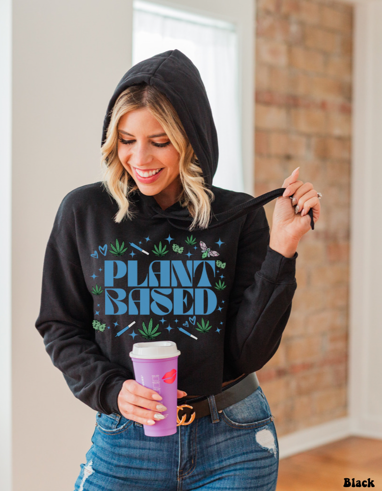 Plant Based Cropped Hooded Sweatshirt