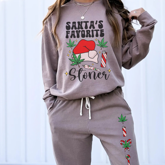 Santa’s Favorite Stoner Crewneck Sweatshirt