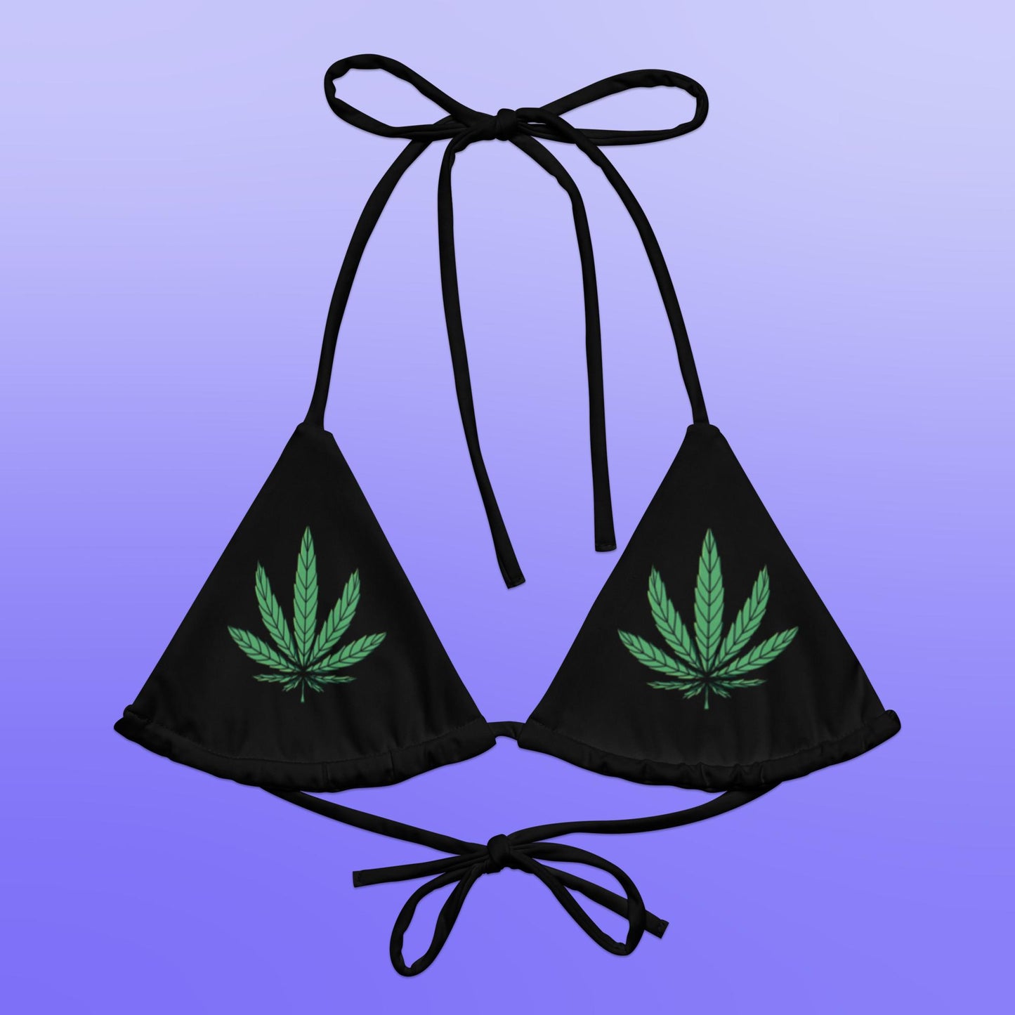 Weed Fan Leaf Bikini Top