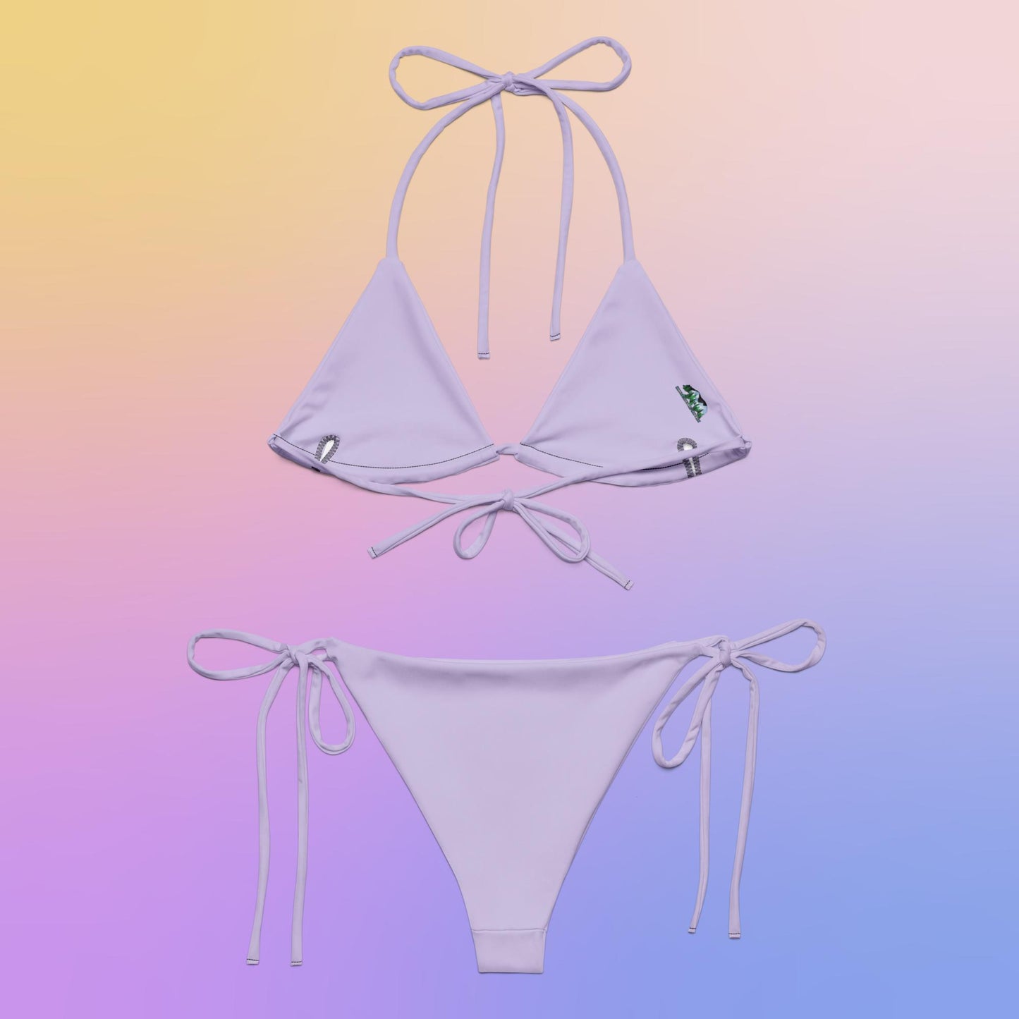 Lavender Weed Fan Leaf String Bikini Set