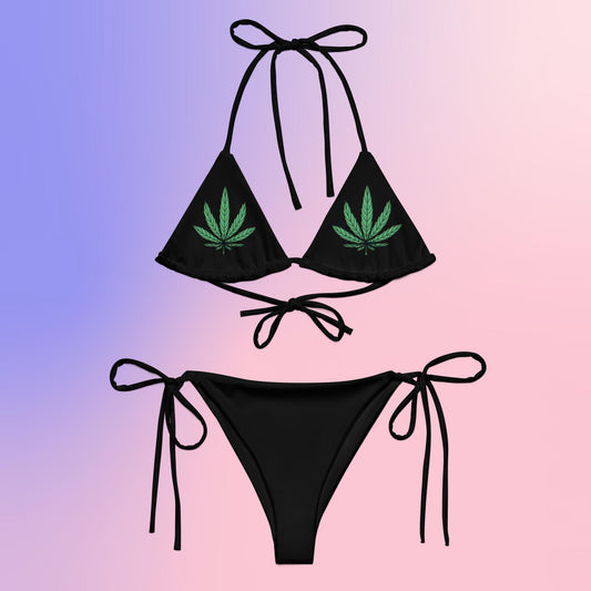 Weed Leaf String Bikini