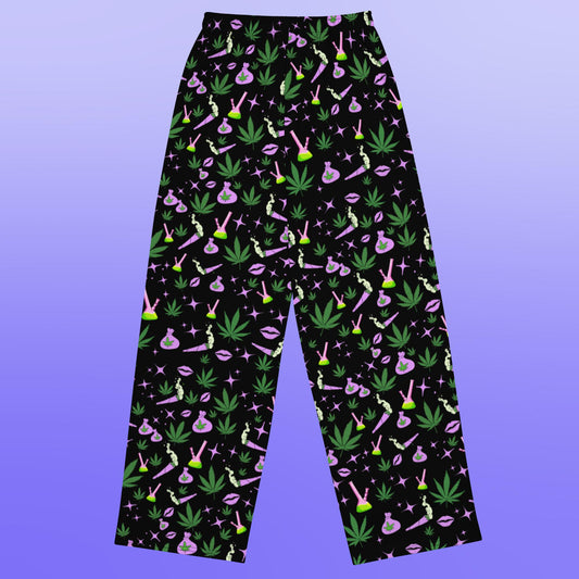 Stoner Babe Wide Leg Pants (High Waisted)