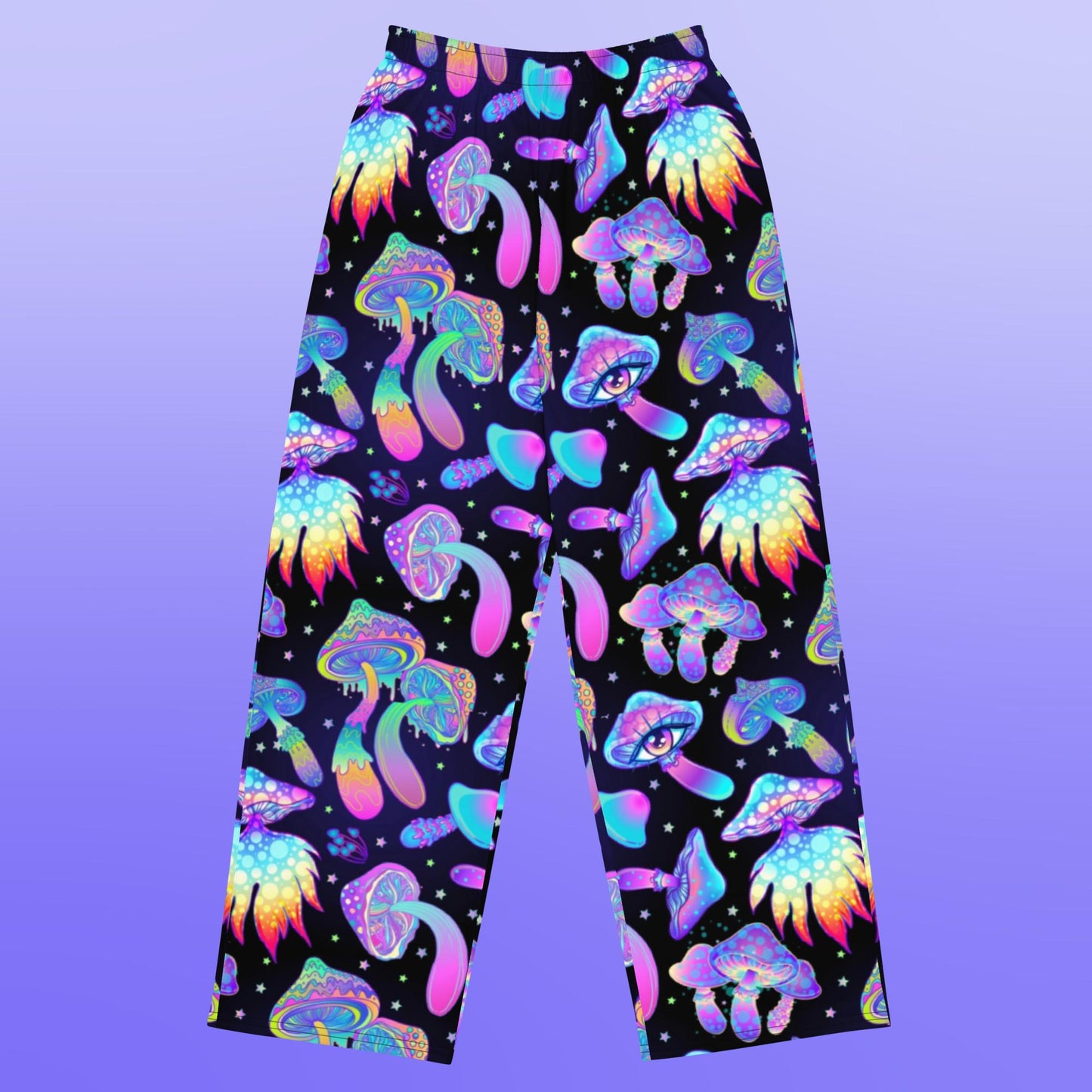 Psychedelic Mushroom Wide Leg Pants (High Waisted)