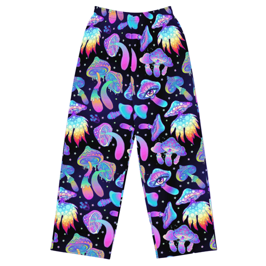 Psychedelic Mushroom Wide Leg Pants (High Waisted)