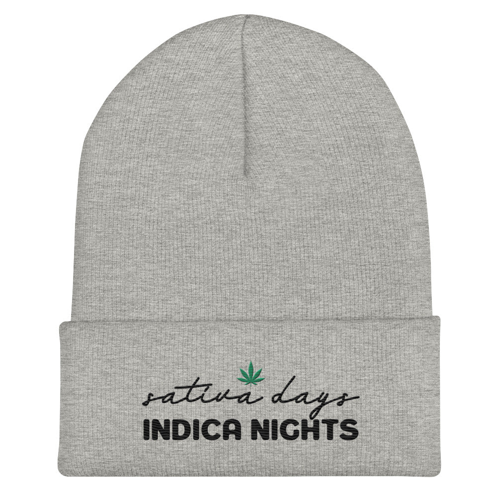 Sativa Days Indica Nights Cuffed Beanie