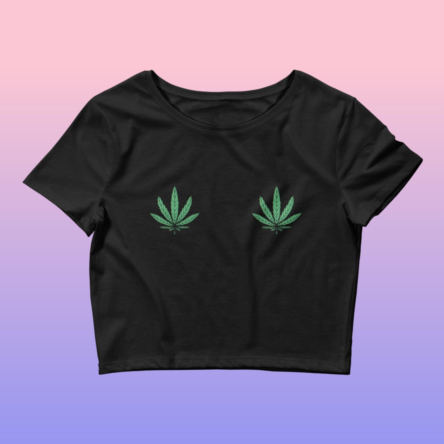 Weed Fan Leaf Crop Top